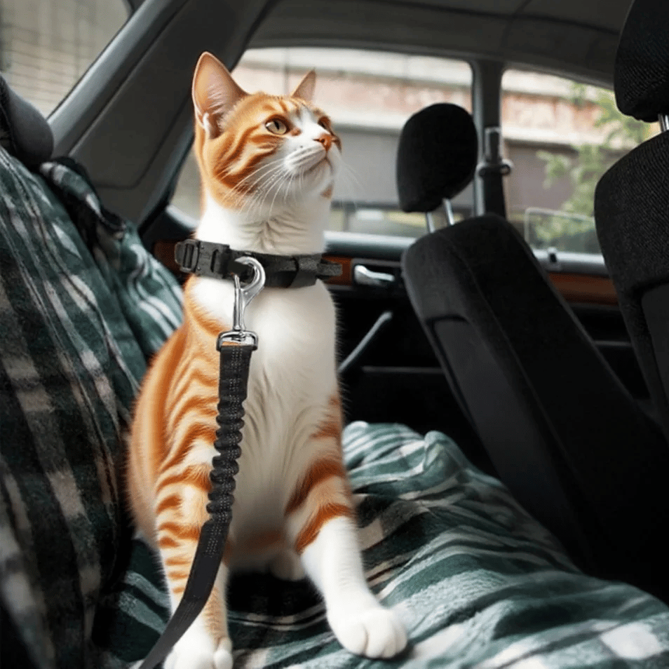 2-Pack Pet Dog & Cat Seat Belts for Cars, Adjustable Safety Leash/Harness Compatible with Vehicle Headrests