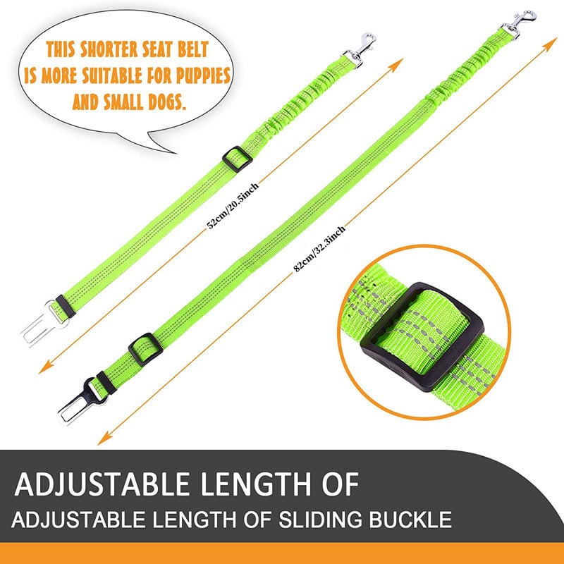 2-Pack Pet Dog & Cat Seat Belts for Cars, Adjustable Safety Leash/Harness Compatible with Vehicle Headrests