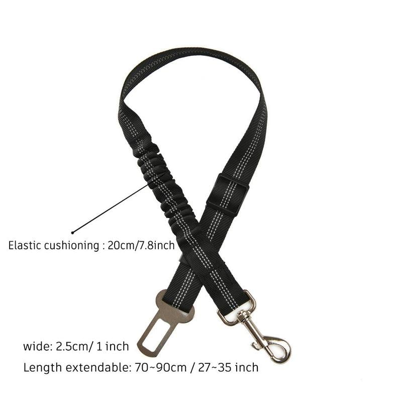 2-Pack Pet Dog & Cat Seat Belts for Cars, Adjustable Safety Leash/Harness Compatible with Vehicle Headrests