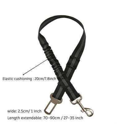 2-Pack Pet Dog & Cat Seat Belts for Cars, Adjustable Safety Leash/Harness Compatible with Vehicle Headrests
